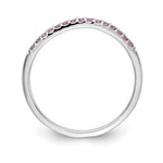 Diamond or Gemstone Band - 14k White Gold / Pink Sapphire (Colors)