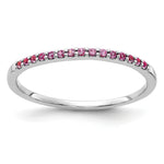 Diamond or Gemstone Band - 14k White Gold / Pink Sapphire (Colors)