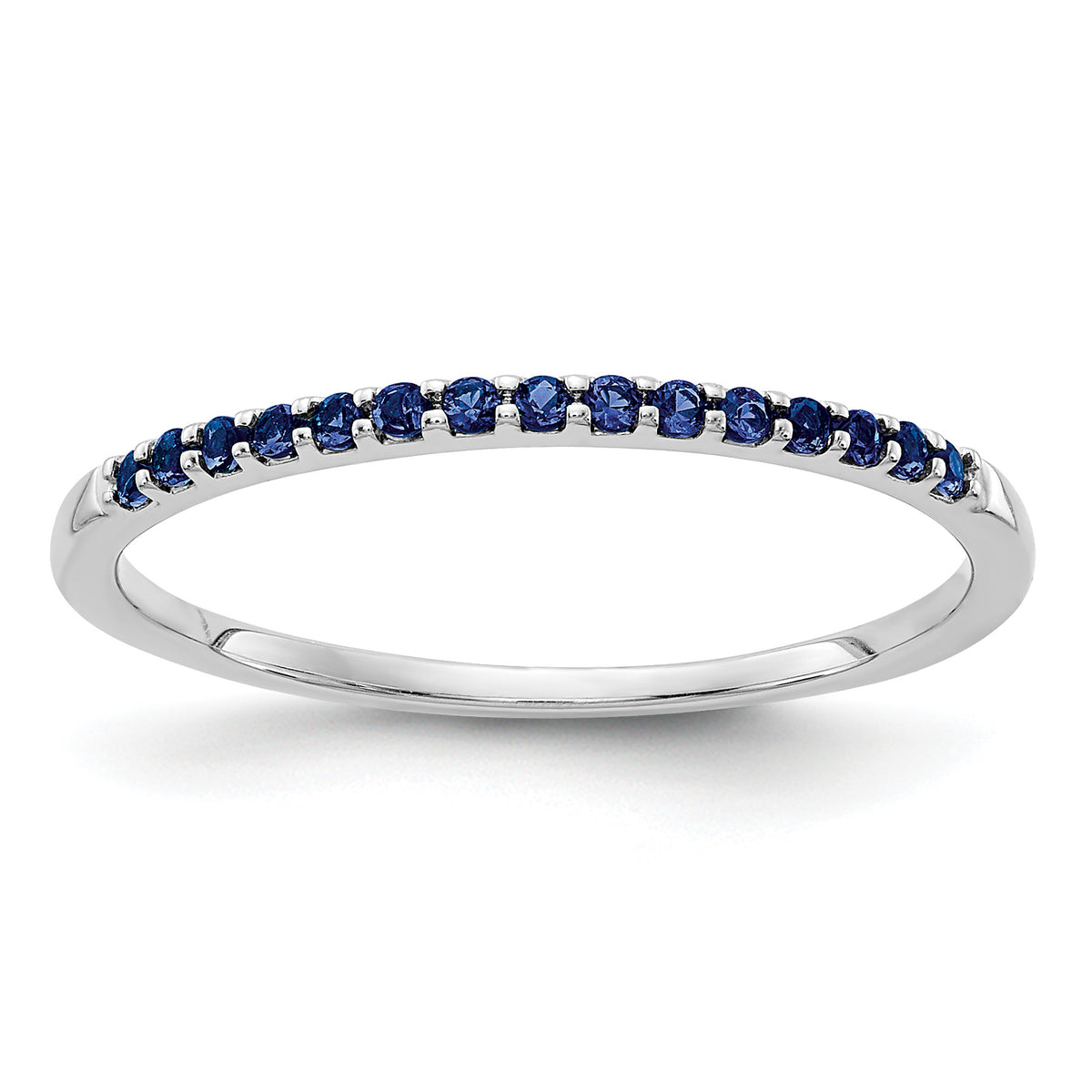 Diamond or Gemstone Band - 10k White Gold / Blue Sapphire