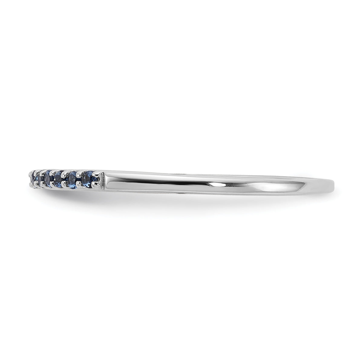 Diamond or Gemstone Band - 14k White Gold / Blue Sapphire