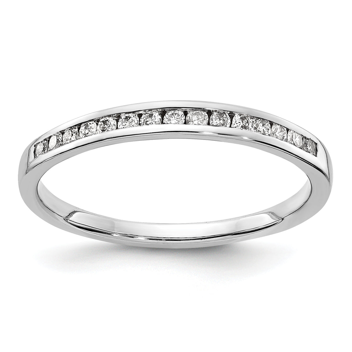 Diamond or Gemstone Channel Band - 10k White Gold / None#10k White Gold_None