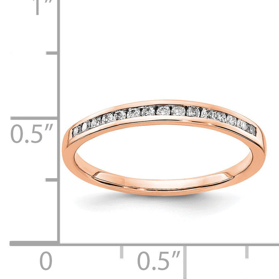 Diamond or Gemstone Channel Band - 14k Rose Gold / White Diamond