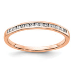 Diamond or Gemstone Channel Band - 14k Rose Gold / White Diamond