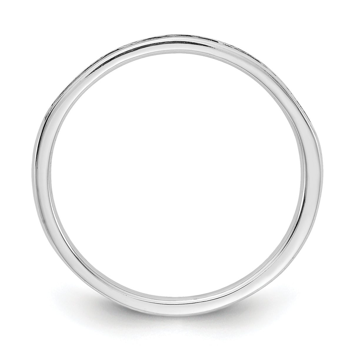 Diamond or Gemstone Channel Band - 14k White Gold / White Diamond, Lab Grown