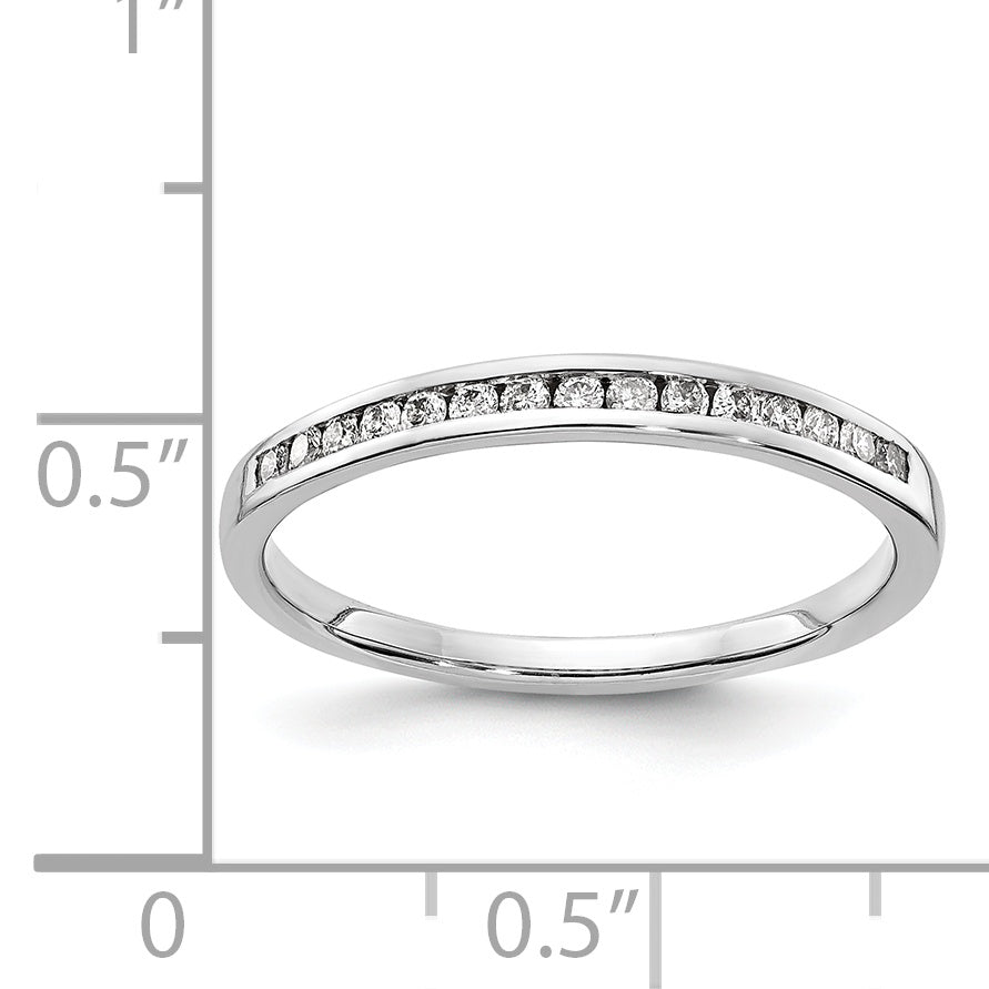 Diamond or Gemstone Channel Band - 14k White Gold / White Diamond