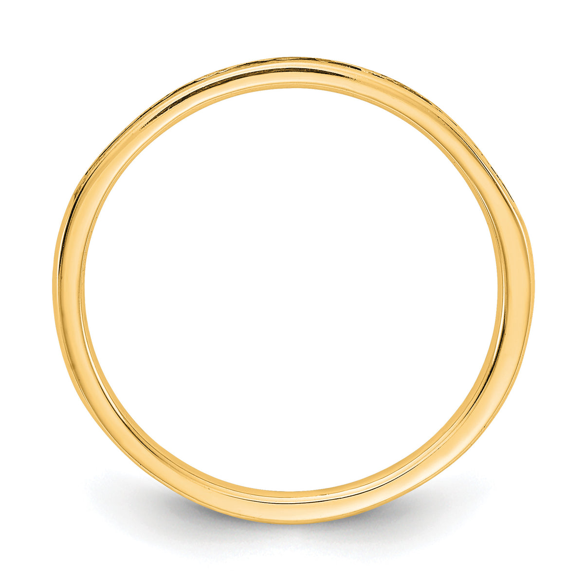 Diamond or Gemstone Channel Band - 14k Yellow Gold / White Diamond