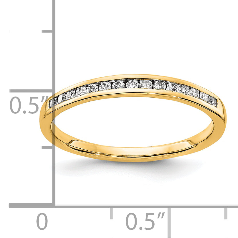 Diamond or Gemstone Channel Band - 14k Yellow Gold / White Diamond