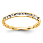 Diamond or Gemstone Channel Band - 14k Yellow Gold / White Diamond