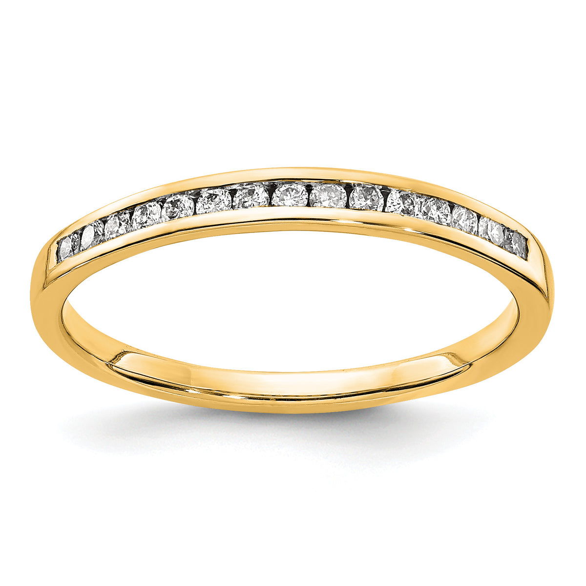 Diamond or Gemstone Channel Band - 14k Yellow Gold / White Diamond