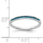 Diamond or Gemstone Channel Band - 14k White Gold / Blue Diamond