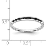 Diamond or Gemstone Channel Band - 14k White Gold / Black Diamond