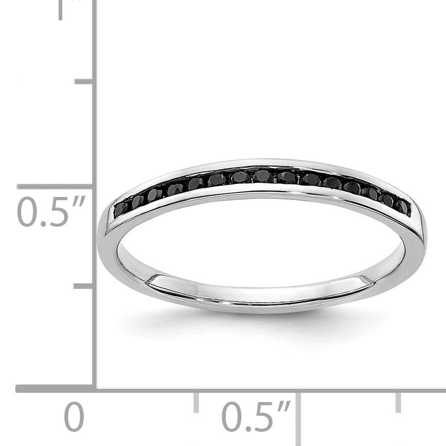 Diamond or Gemstone Channel Band - 14k White Gold / Black Diamond