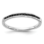 Diamond or Gemstone Channel Band - 14k White Gold / Black Diamond