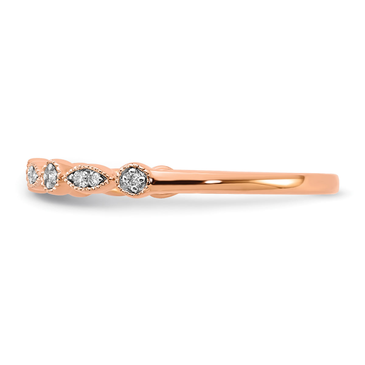 Diamond Fancy Band - 14k Rose Gold / White Diamond