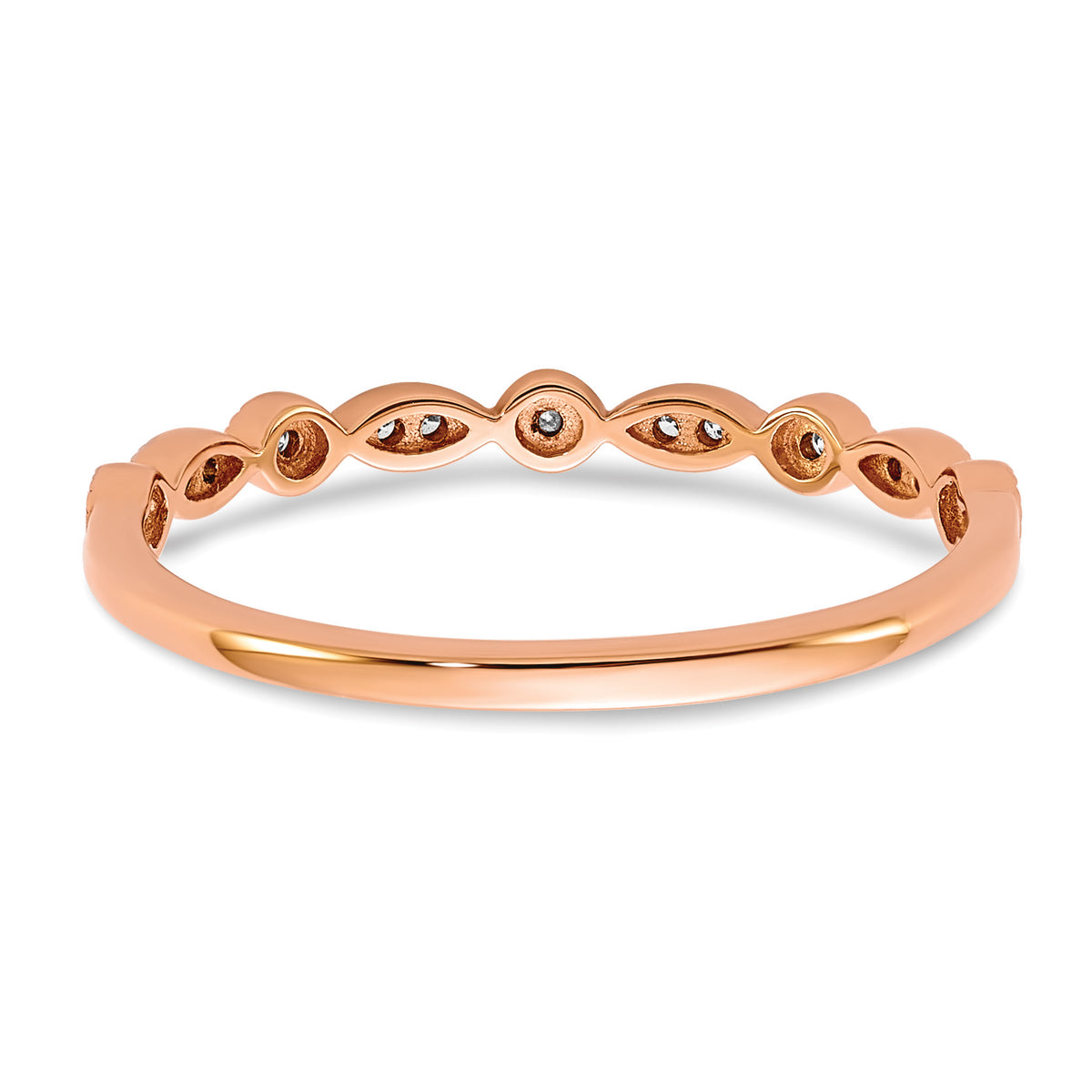 Diamond Fancy Band - 14k Rose Gold / White Diamond