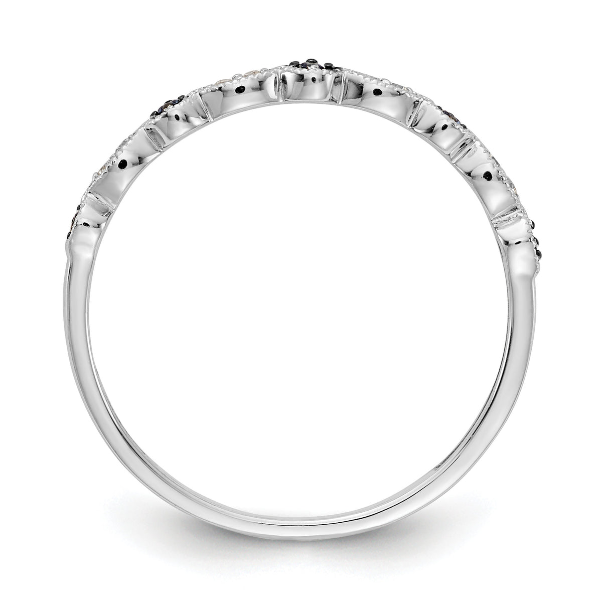 Diamond Fancy Band - 10k White Gold / Blue Diamond