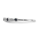 Diamond Fancy Band - 10k White Gold / Blue Diamond