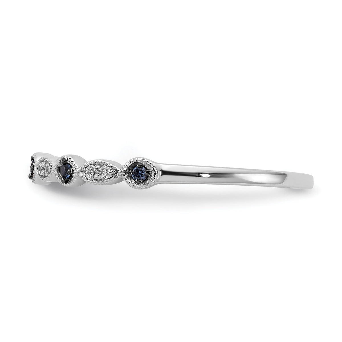 Diamond Fancy Band - 10k White Gold / Blue Diamond