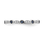 Diamond Fancy Band - 10k White Gold / Blue Diamond
