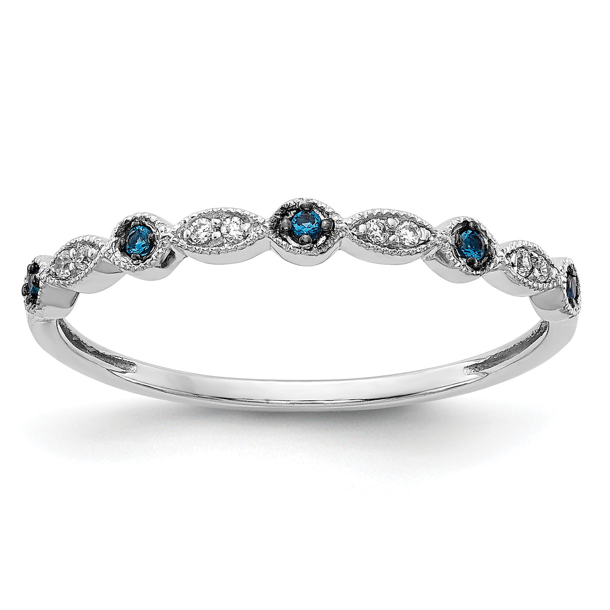 Diamond Fancy Band - 10k White Gold / Blue Diamond