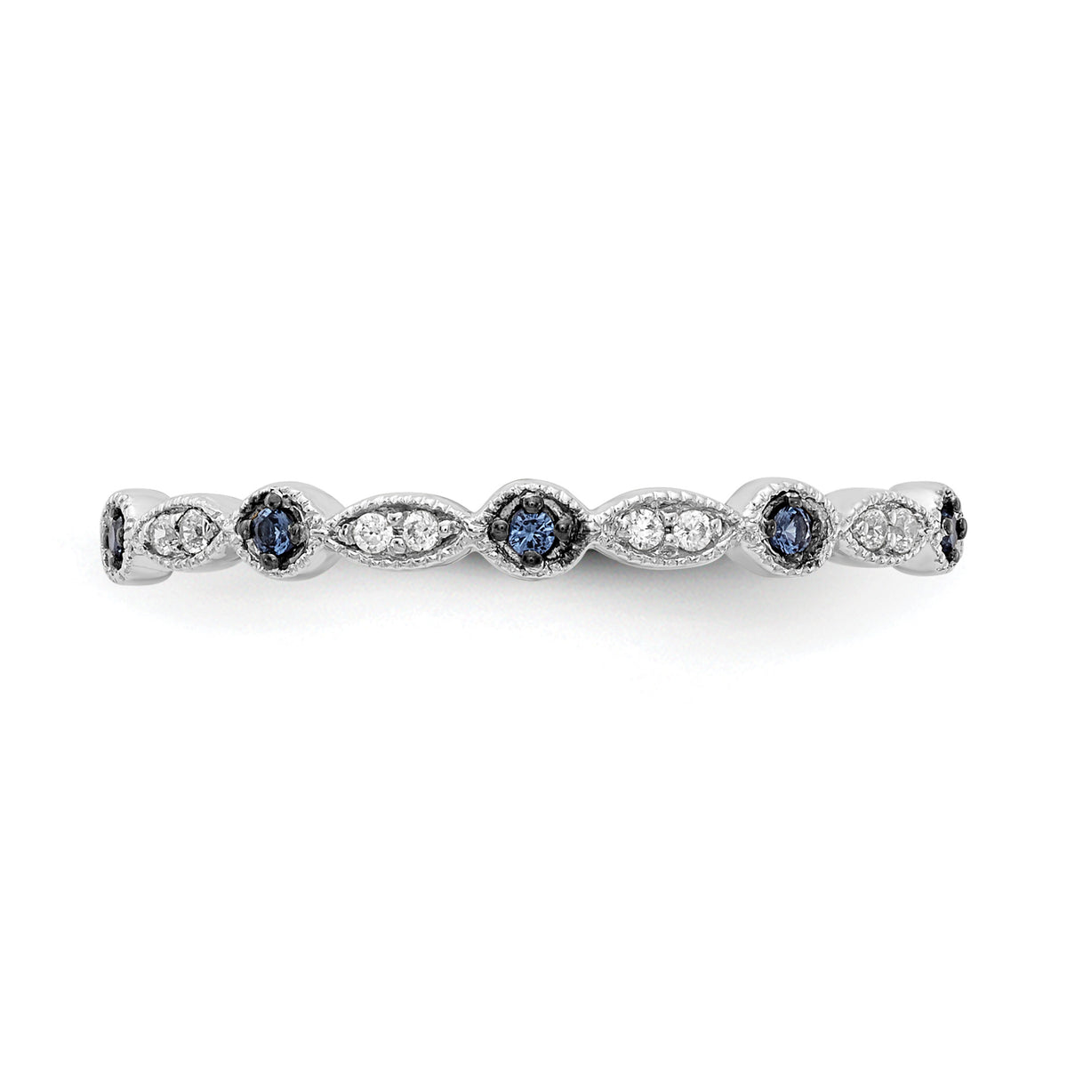 Diamond Fancy Band - 14k White Gold / Blue Diamond