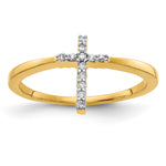Diamond Cross Ring - 14k Yellow Gold / Diamond, Lab Grown