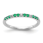 Diamond and Gemstone Band - Emerald
