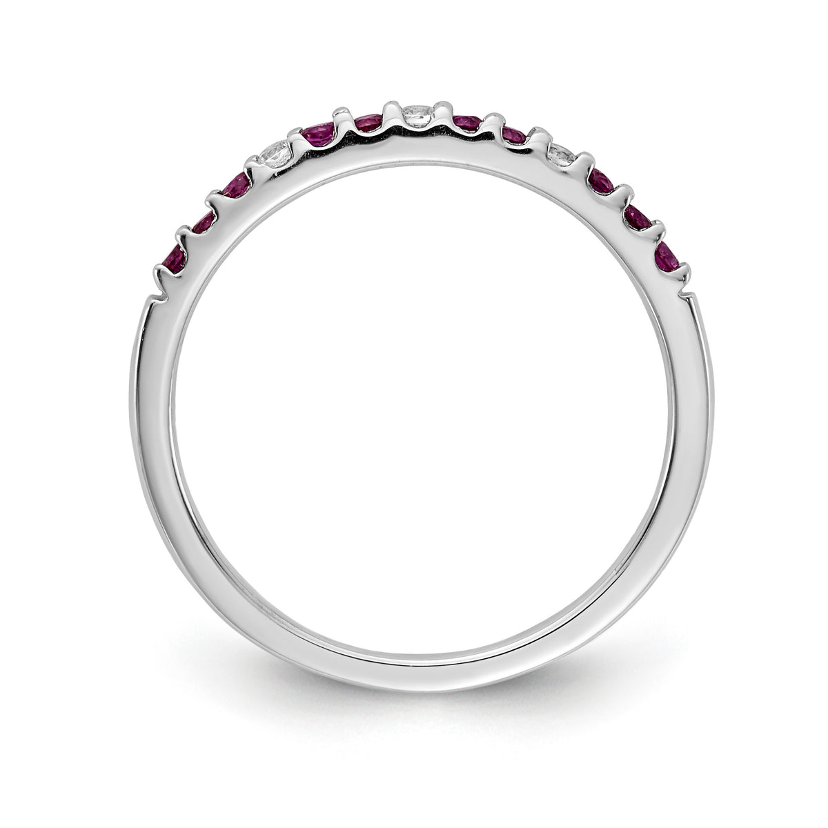 Diamond and Gemstone Band - Ruby