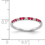 Diamond and Gemstone Band - Ruby