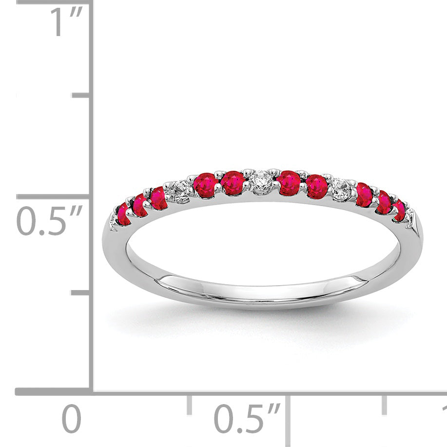 Diamond and Gemstone Band - Ruby
