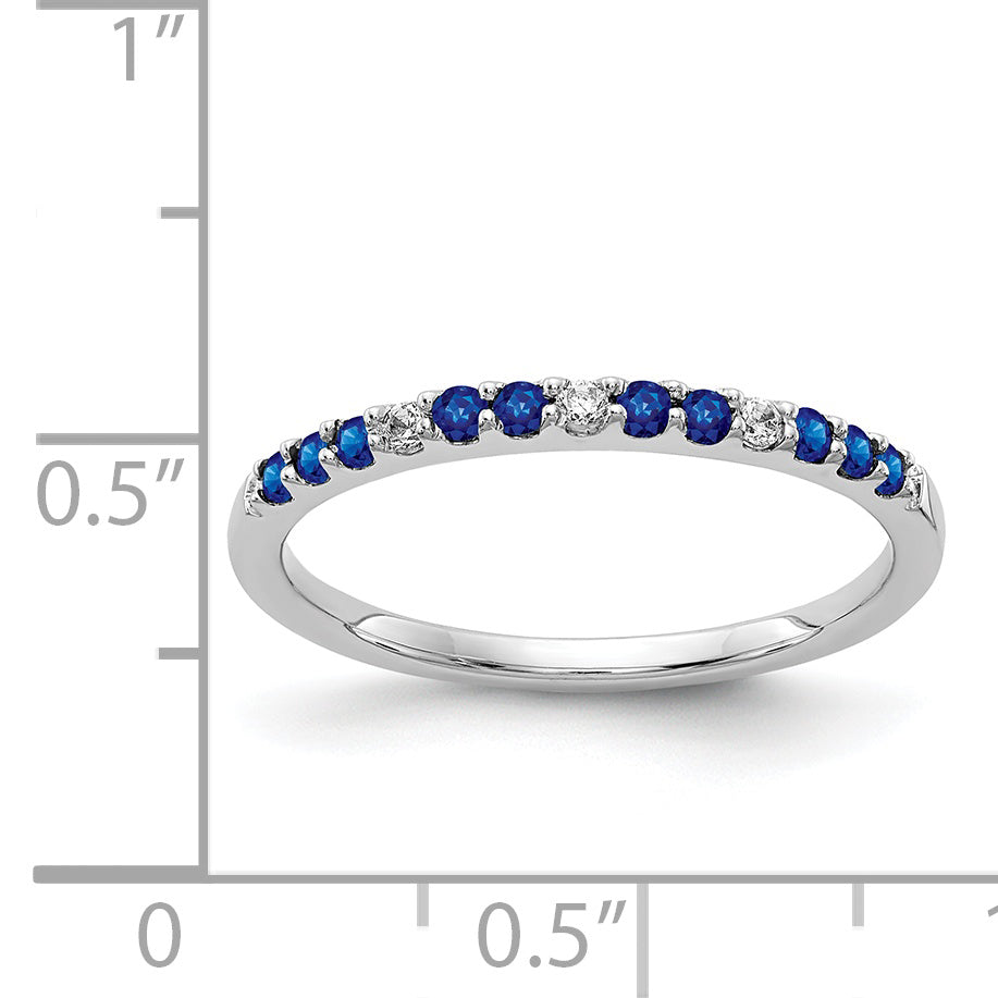Diamond and Gemstone Band - Sapphire