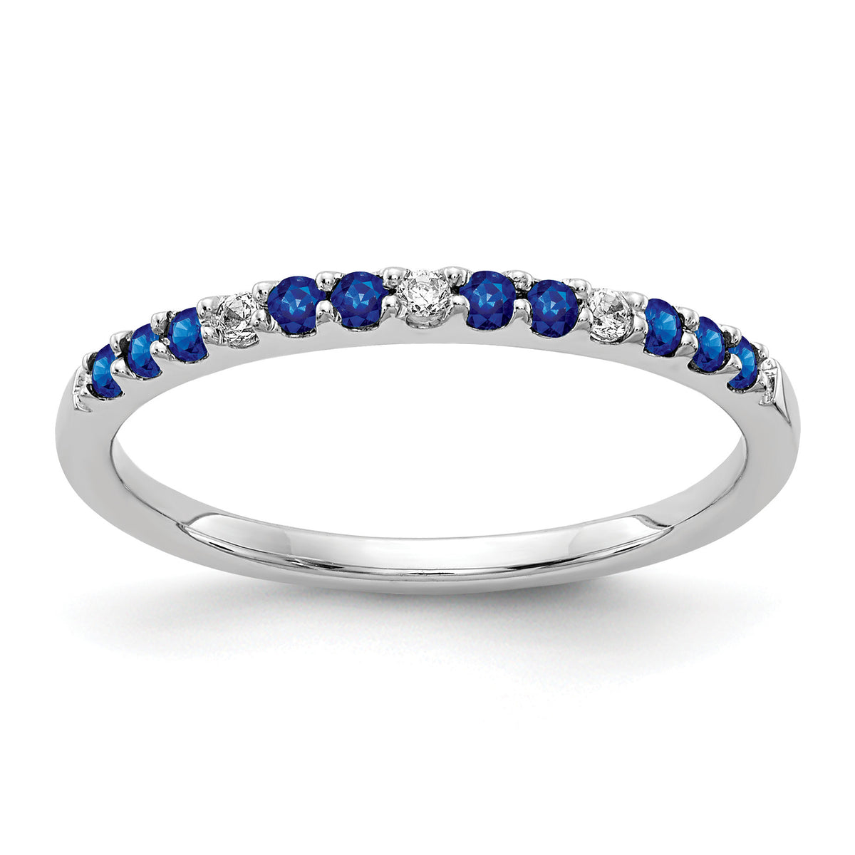 Diamond and Gemstone Band - Sapphire