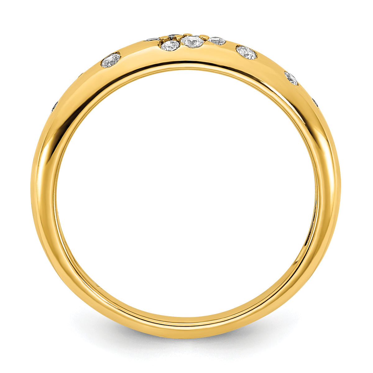 14K 3.9mm Polished 1/6 carat Diamond Sprinkle Band