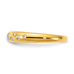 14K 3.9mm Polished 1/6 carat Diamond Sprinkle Band