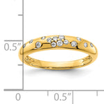 14K 3.9mm Polished 1/6 carat Diamond Sprinkle Band