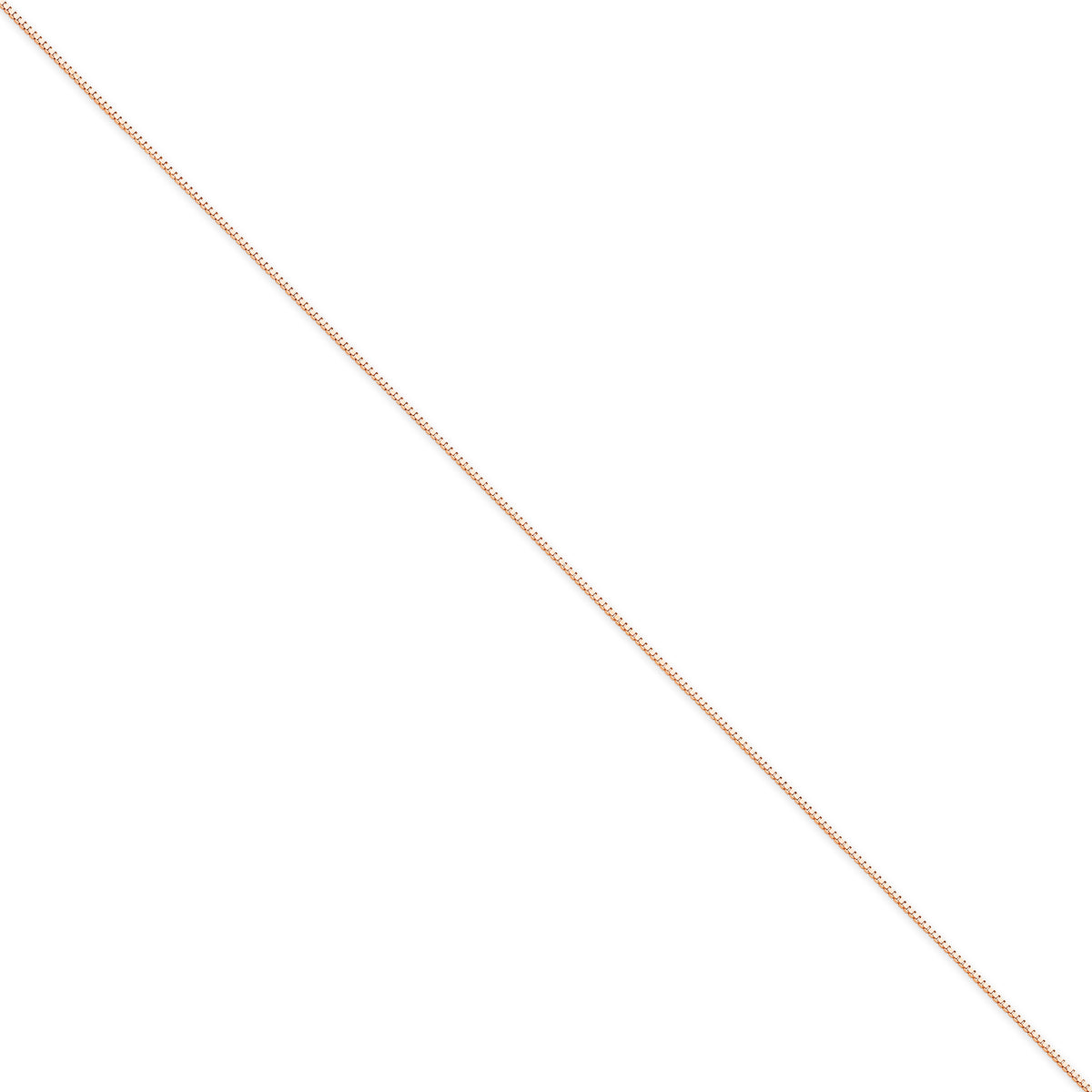Gold (10K & 14K) Box Chain Anklet - 14k Rose Gold / 10 in / 0.9 mm
