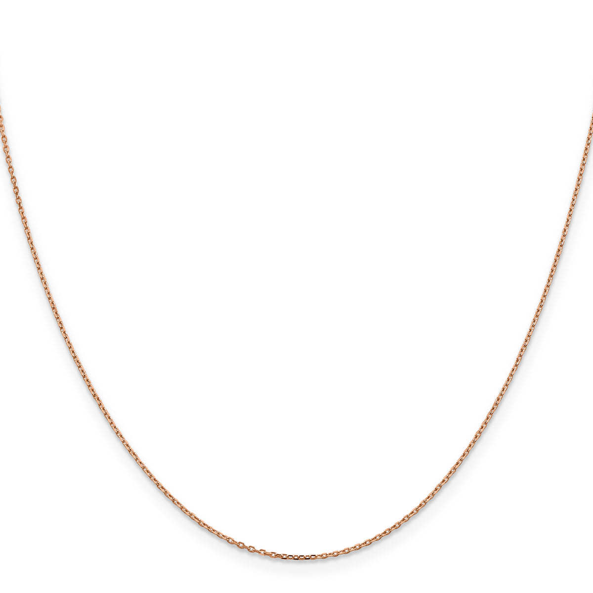 Gold (14K) Diamond-cut Forzantine Cable Chain - 14k Rose Gold / 16 in / 1 mm