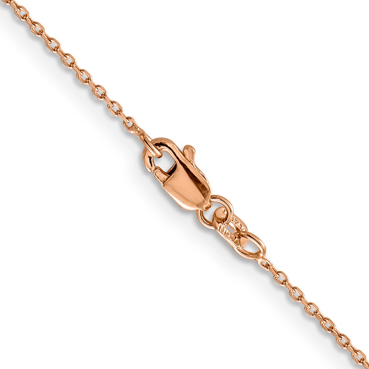 Gold (14K) Diamond-cut Forzantine Cable Chain - 14k Rose Gold / 16 in / 1 mm