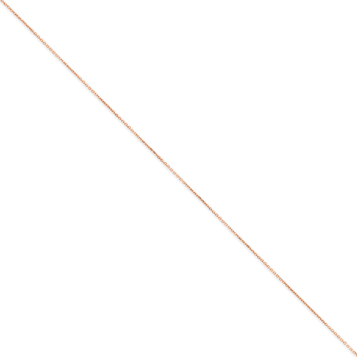 Gold (14K) Diamond-cut Forzantine Cable Chain Anklet - 14k Rose Gold / 10 in / 1 mm