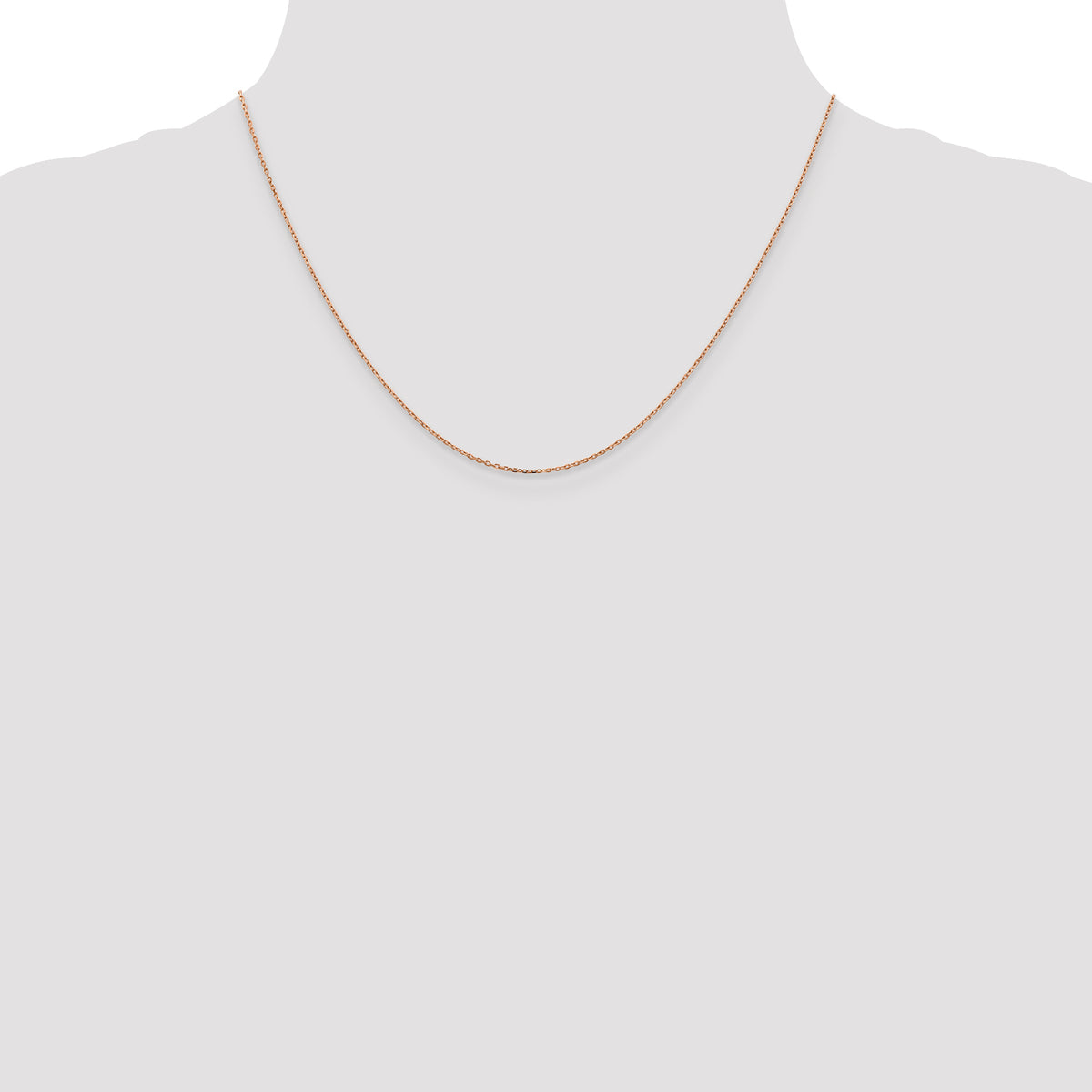 Gold (14K) Diamond-cut Forzantine Cable Chain - 14k Rose Gold / 18 in / 1 mm