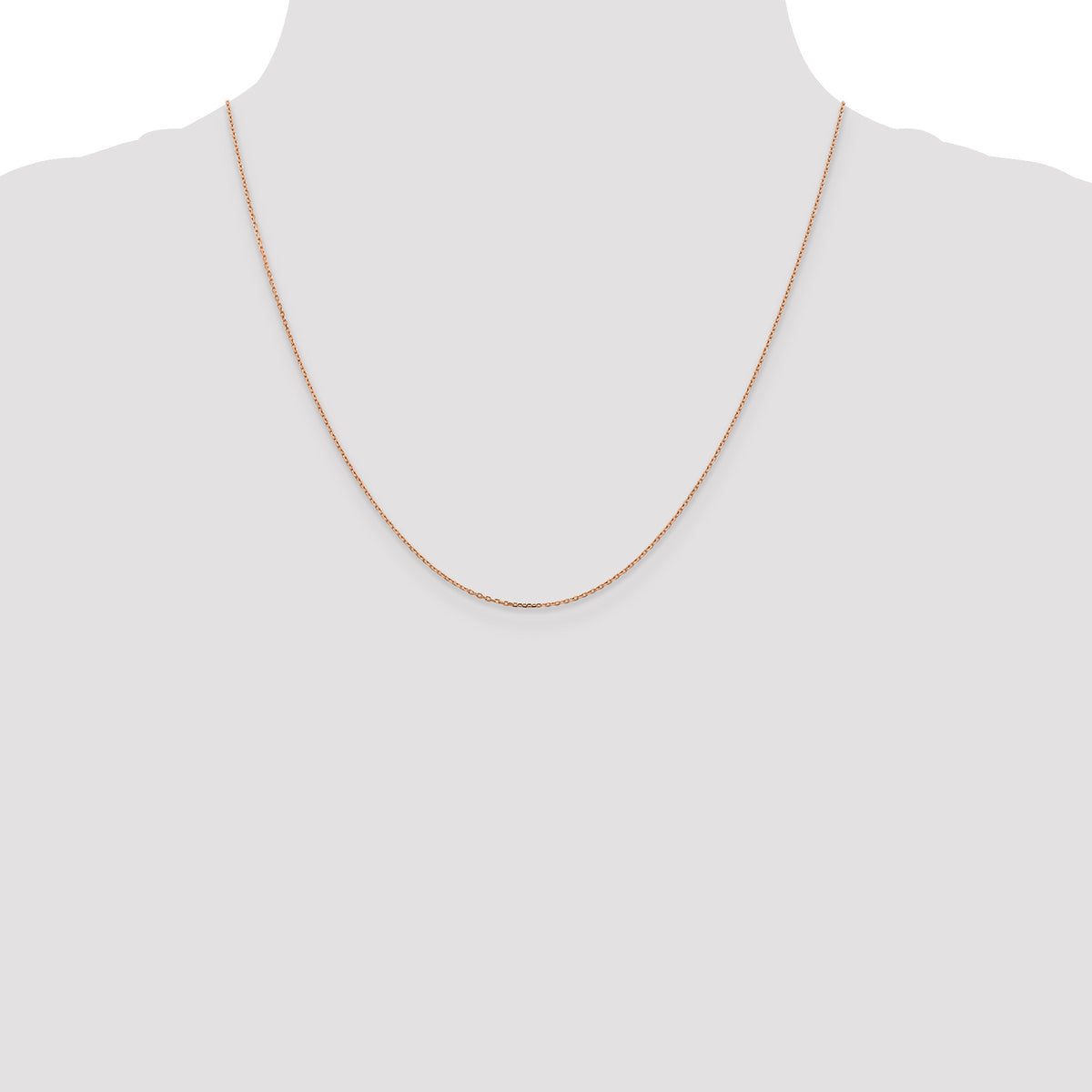 Gold (14K) Diamond-cut Forzantine Cable Chain - 14k Rose Gold / 20 in / 1 mm