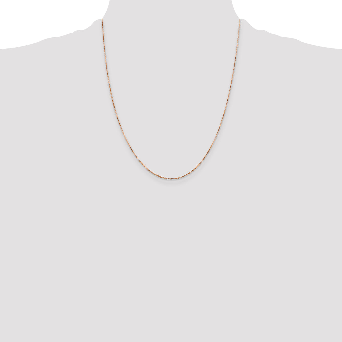 Gold (14K) Diamond-cut Forzantine Cable Chain - 14k Rose Gold / 22 in / 1 mm