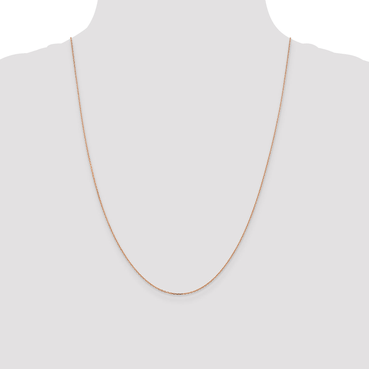 Gold (14K) Diamond-cut Forzantine Cable Chain - 14k Rose Gold / 24 in / 1 mm