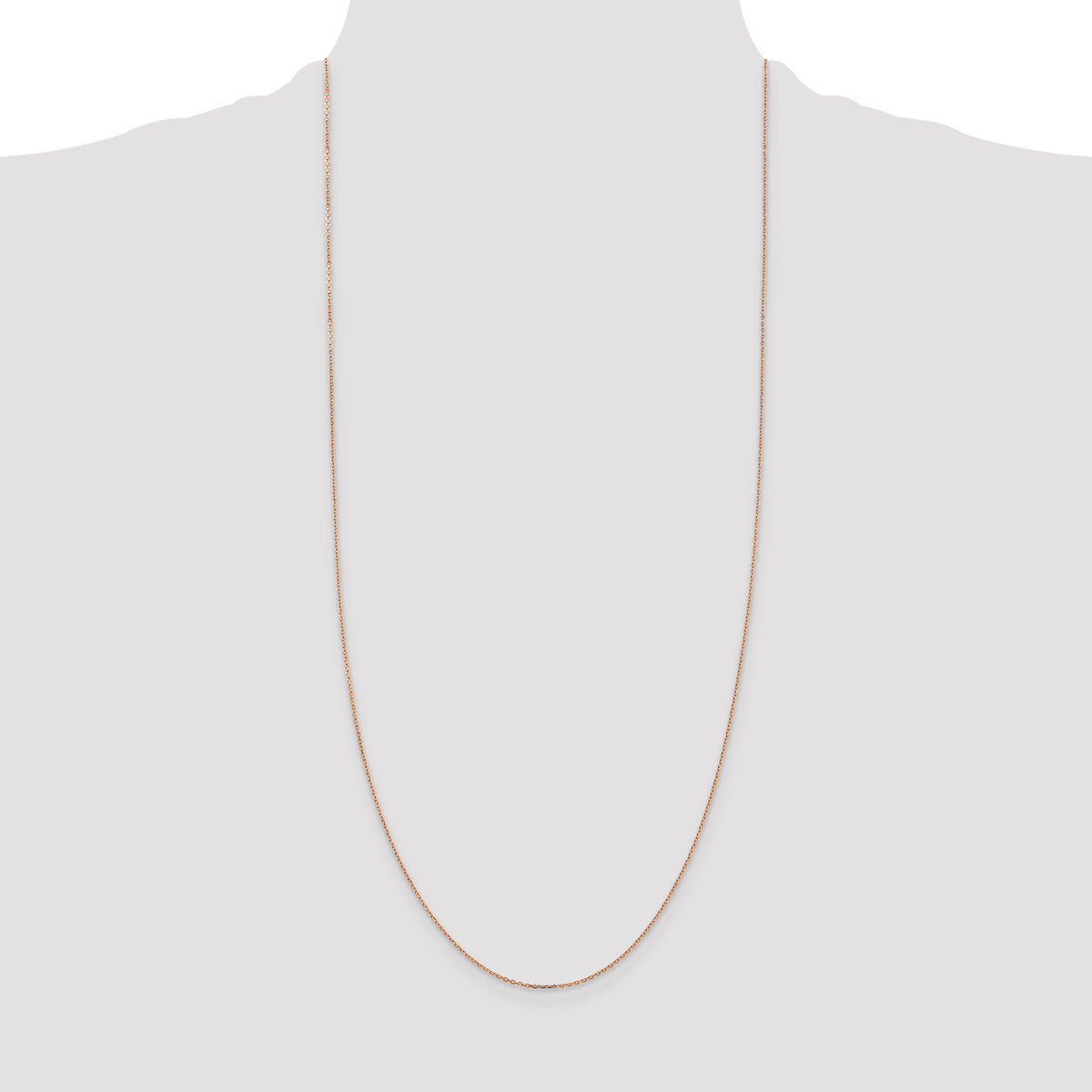 Gold (14K) Diamond-cut Forzantine Cable Chain - 14k Rose Gold / 30 in / 1 mm