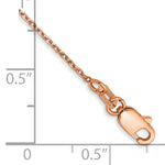 Gold (14K) Diamond-cut Forzantine Cable Chain Anklet - 14k Rose Gold / 10 in / 1 mm