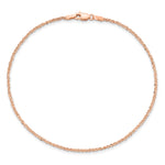 Gold (14K) Diamond-cut Forzantine Cable Chain Anklet - 14k Rose Gold / 9 in / 1.7 mm