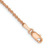 Gold (14K) Diamond-cut Forzantine Cable Chain Anklet - 14k Rose Gold / 9 in / 1.7 mm