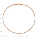 Gold (14K) Diamond-cut Forzantine Cable Chain Anklet - 14k Rose Gold / 9 in / 1.7 mm