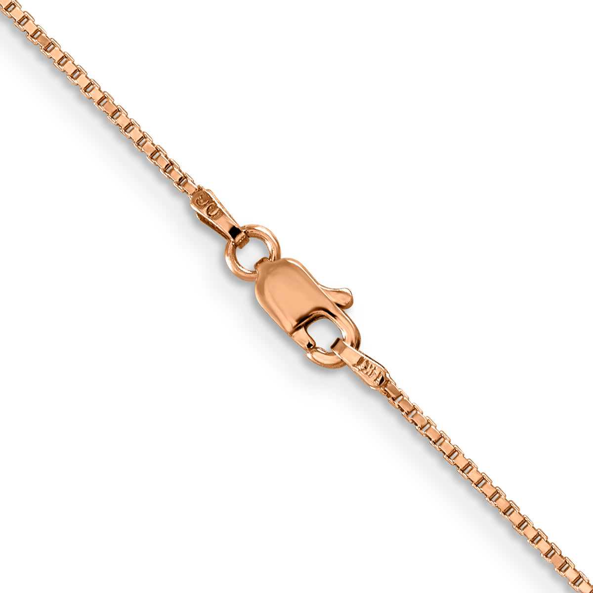 Gold (10K & 14K) Box Chain - 14k Rose Gold / 16 in / 1 mm