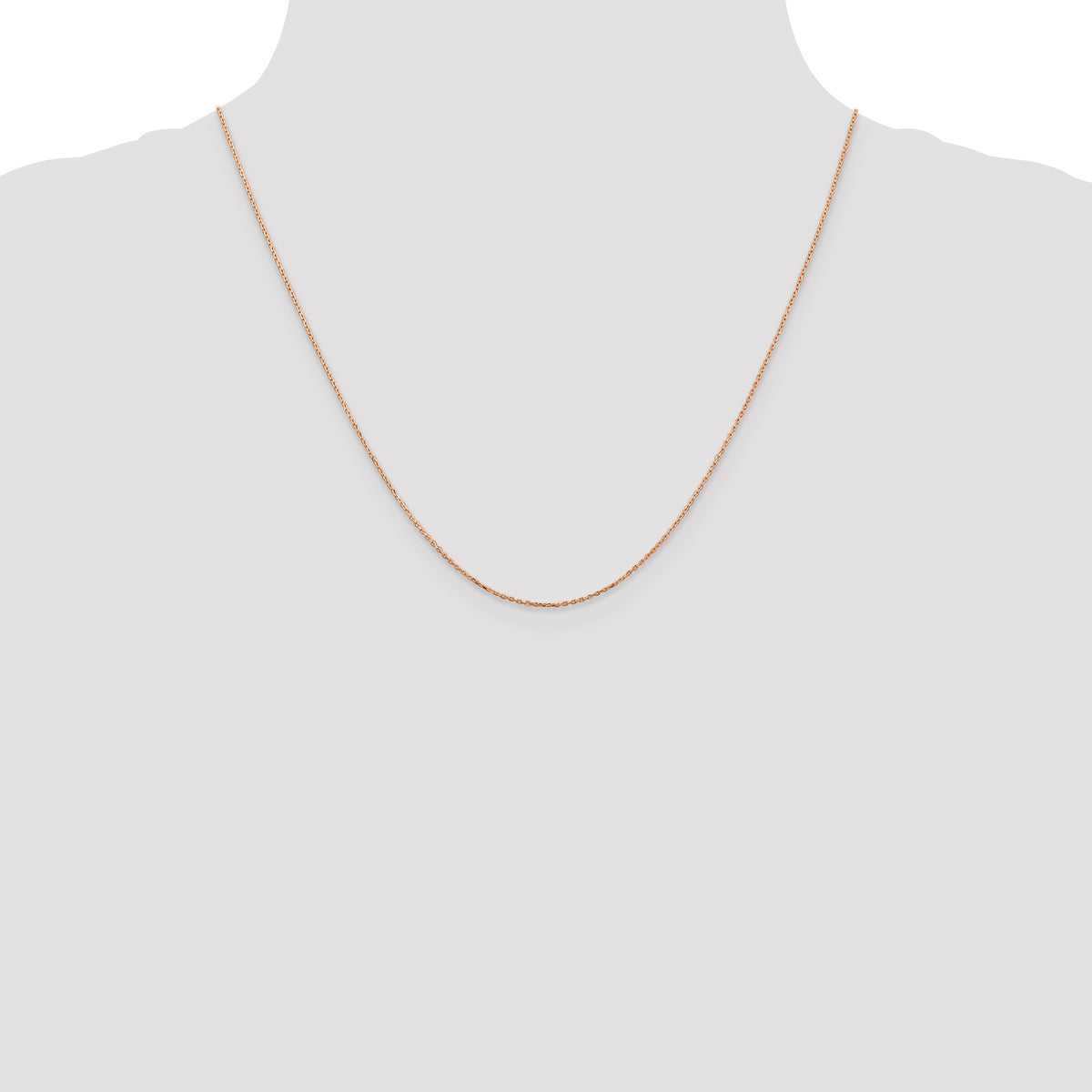 Gold (14K) Diamond-cut Forzantine Cable Chain - 14k Rose Gold / 20 in / 0.8 mm